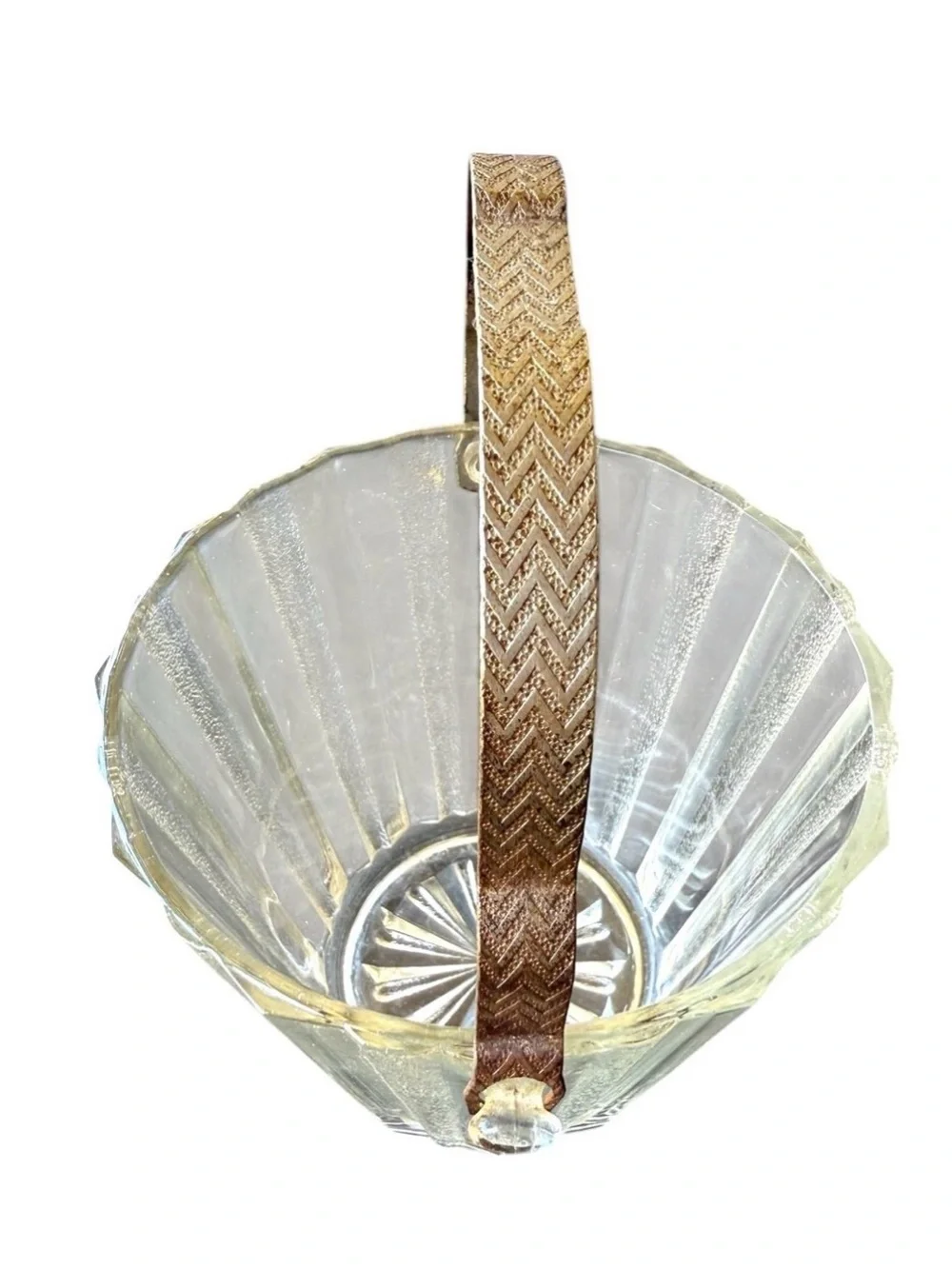 Mid-Century Modern (MCM) glass ice bucket produced by the Heller Glass Company